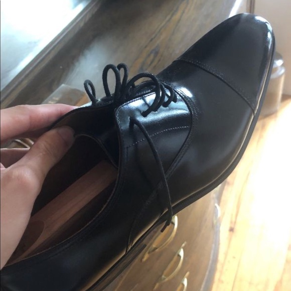 Black Florsheim dress shoes with memory foam soles